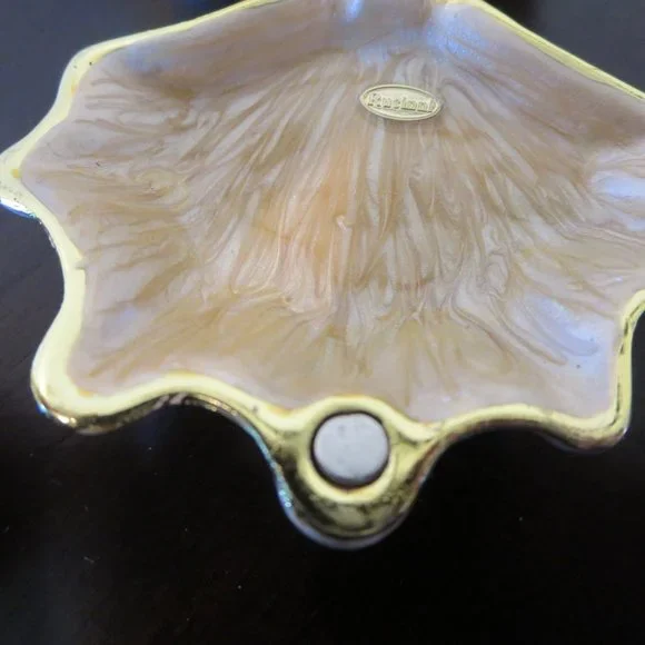 New Rucinni Jeweled Trinket Box Sea Clam Shell With Swarovski Crystals